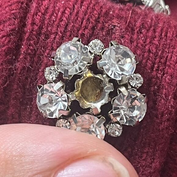 J. Crew Burgundy Sweater with Diamond Details size XS - Picture 5 of 7